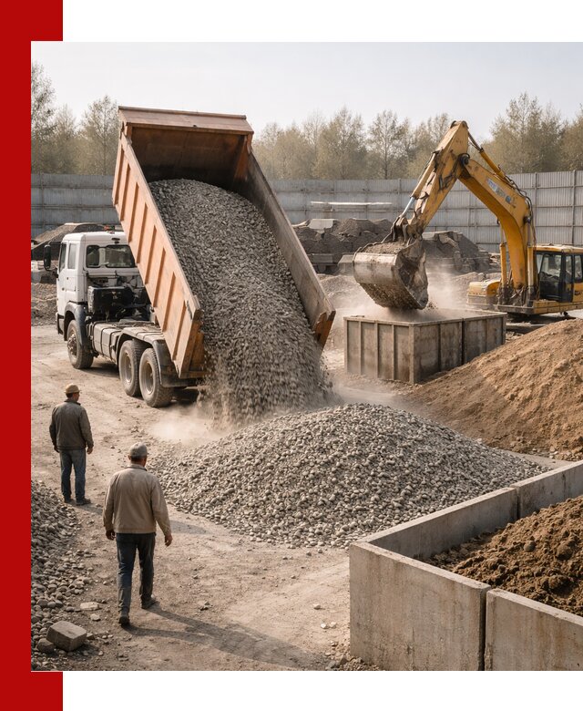 Доставка нерудных материалов с погрузкой и разгрузкой в Севастополе