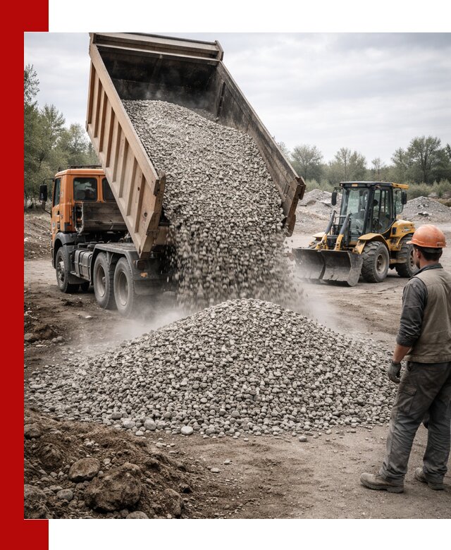 Доставка щебня в Севастополе крупными и мелкими фракциями