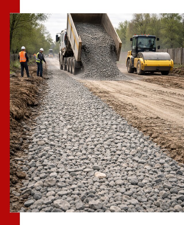 Доставка щебня для отсыпки дорог в Севастополе высокого качества