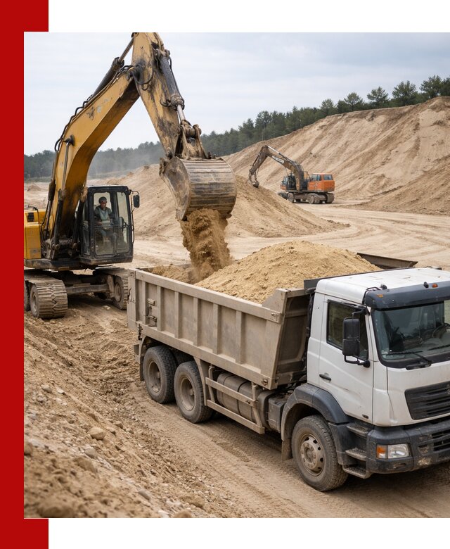 Доставка карьерного песка с самосвалами и разгрузкой в Севастополе