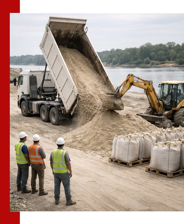 Доставка речного песка в Севастополе самосвалами и погрузкой