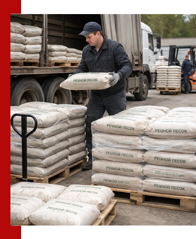 Речной песок в мешках с доставкой в Севастополе