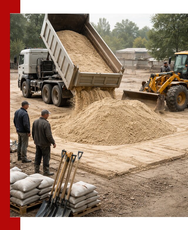 Доставка мытого песка в Севастополе с самосвалами по выгодной цене