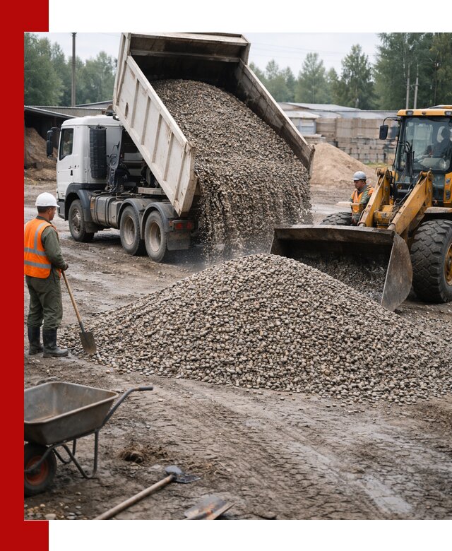 Мытый гравий с доставкой в Севастополе от карьера до участка