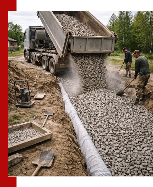 Гравий для дренажа с доставкой в Севастополе качественный и недорогой