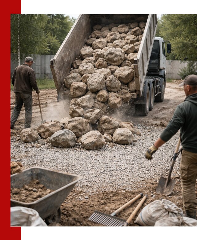 Доставка и укладка булыжника в Севастополе