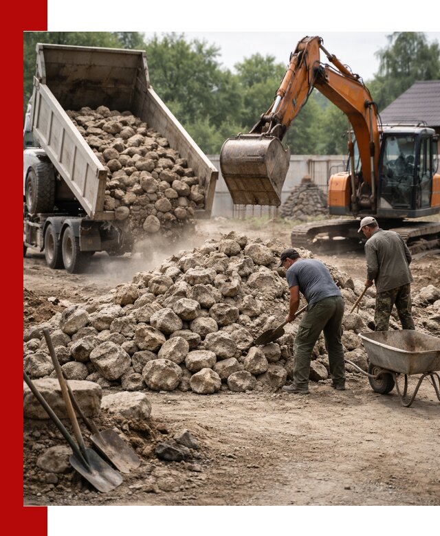 Доставка и разгрузка бутового камня в Севастополе