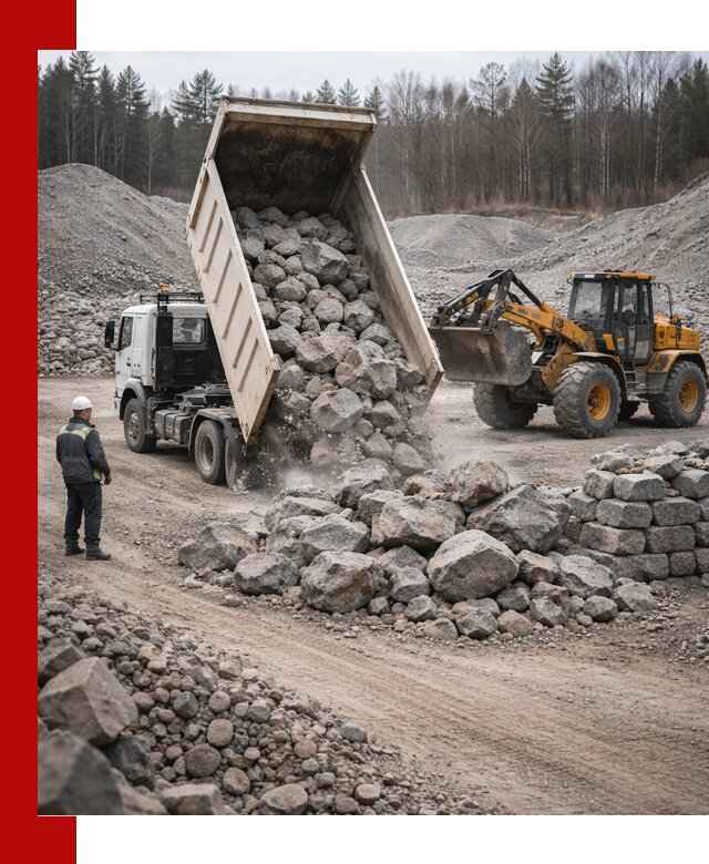 Доставка и продажа бутового гранитного камня в Севастополе