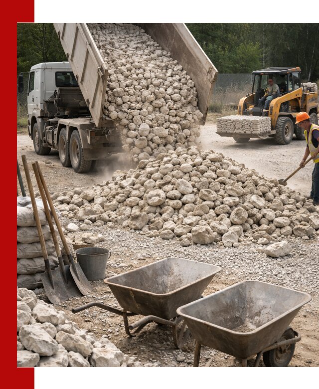 Доставка и продажа бутового известнякового камня в Севастополе