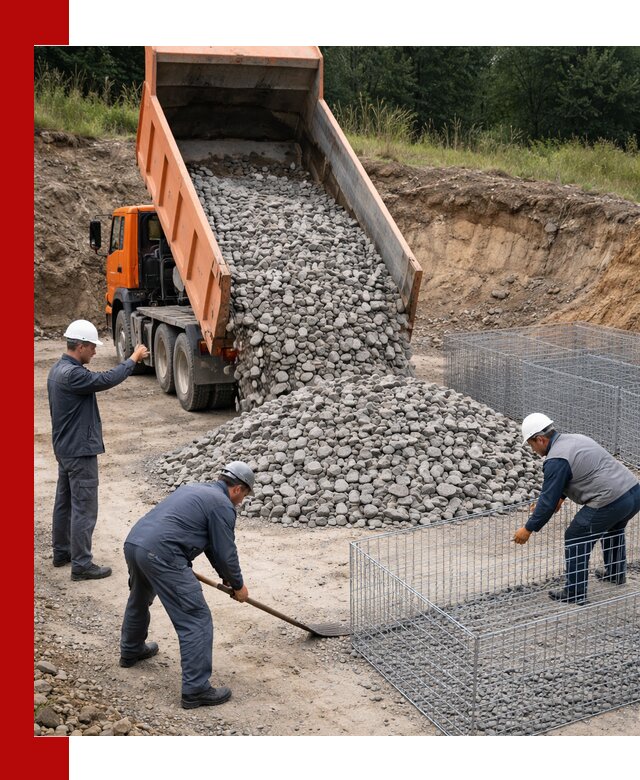 Камень для габионов с доставкой в Севастополе быстро и надёжно