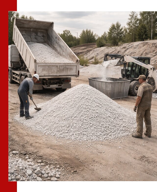 Доставка и продажа белой мраморной крошки в Севастополе