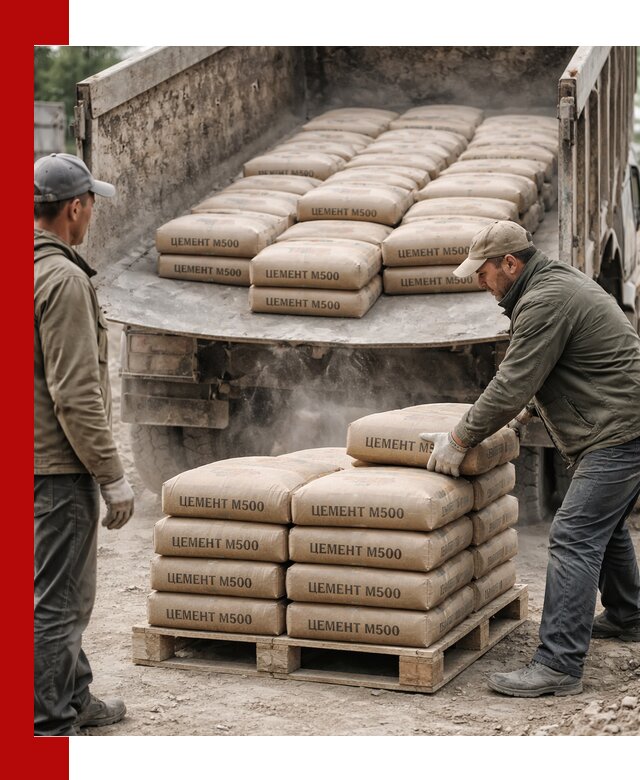 Цемент М500 с доставкой самосвалом в Севастополе