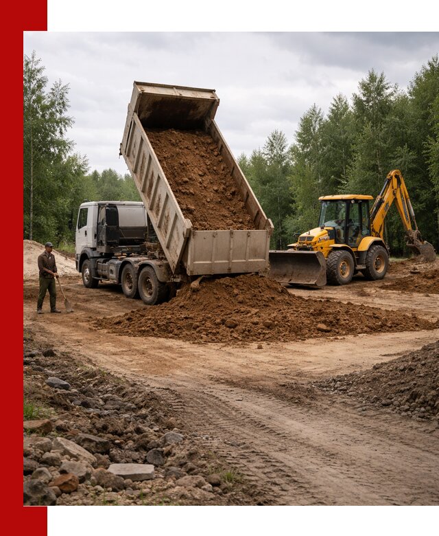 Доставка суглинка самосвалами в Севастополе подсыпка и планировка