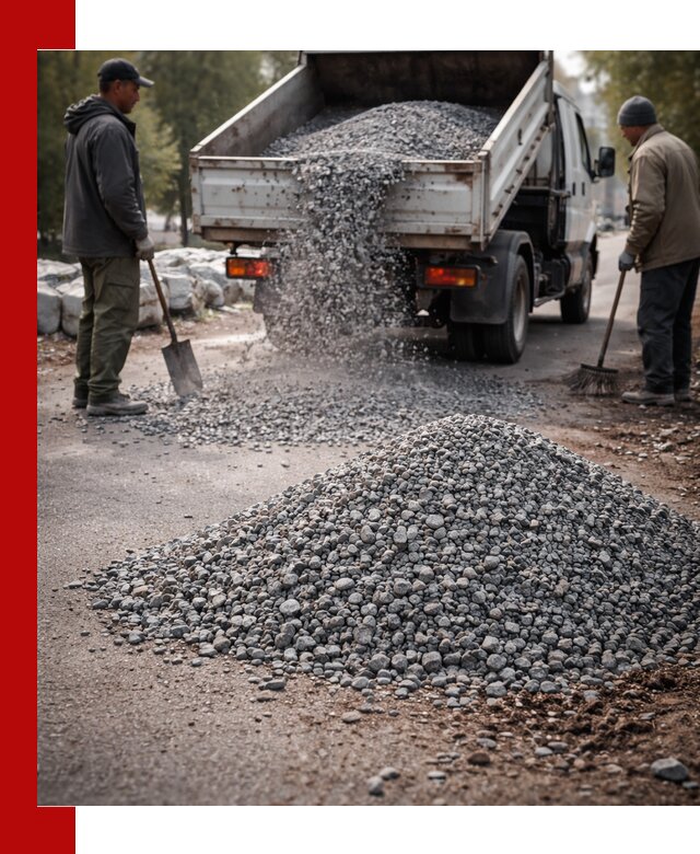 Гранитная крошка для посыпки дорог и тротуаров в Севастополе