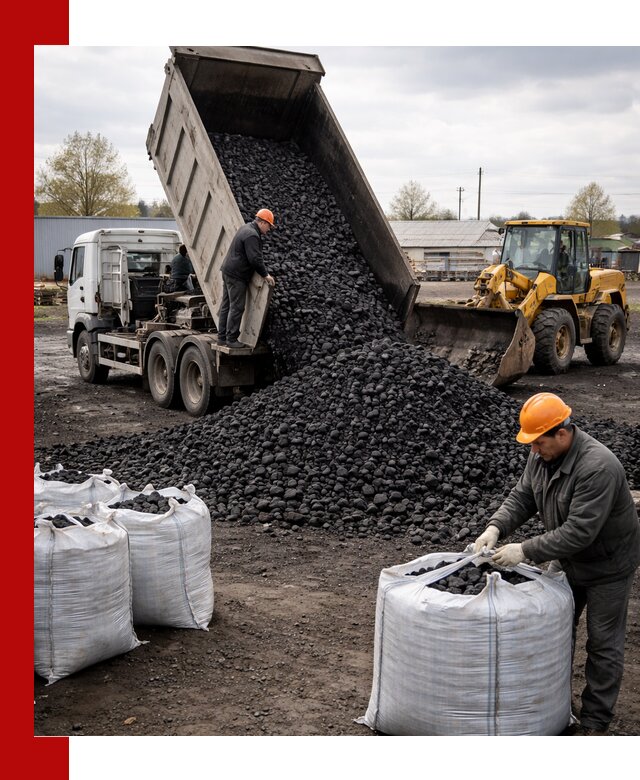 Доставка каменного угля в Севастополе оптом и в розницу
