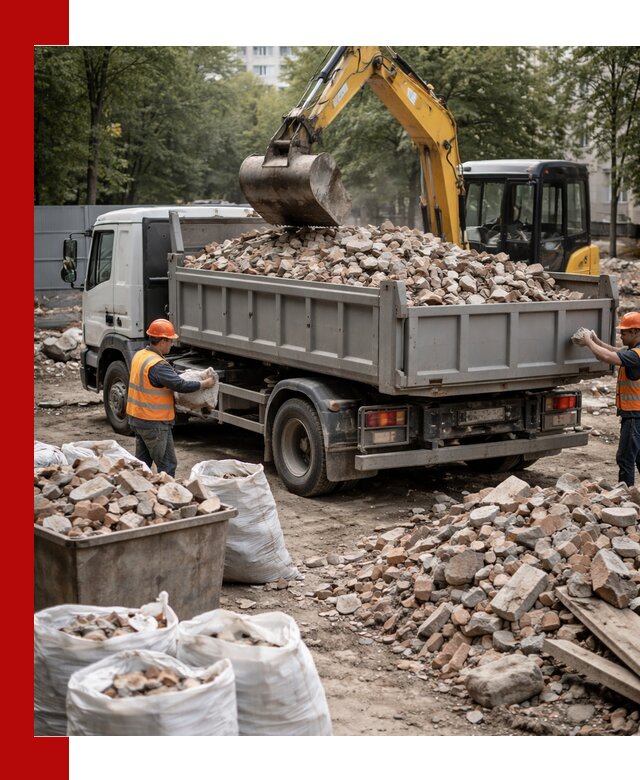 Вывоз строительного мусора в Севастополе с самосвалами и контейнерами